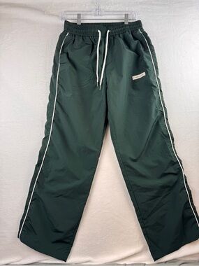 NFINITY Track Pants | Forest Green Athletic Joggers White Lined Sport Pants M